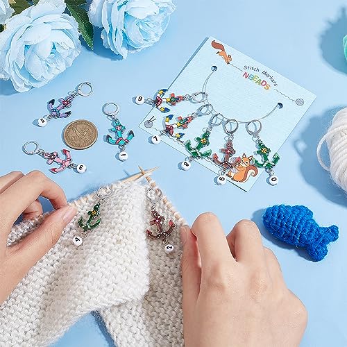 NBEADS 20 Pcs Anchor Stitch Markers, Number Beads Alloy Crochet Stitch Marker Charms - Image 3