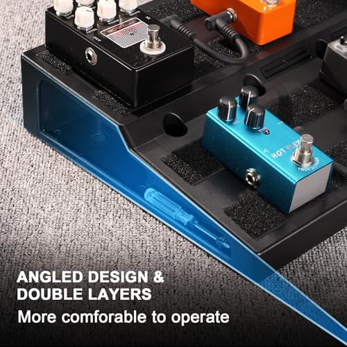 LEKATO Gitarren-Pedalboard, Gitarre Effekt Board 19,7\x10\x2,4\, Große Effektplatte mit Tasche, Robustes Tragbares Pedalboard für Musiker, Gitarristen, Bands