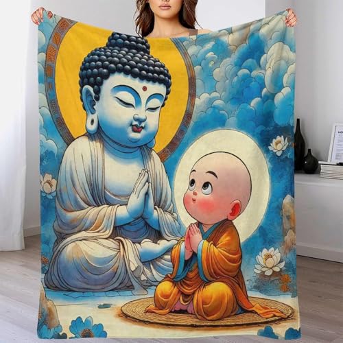 Couverture de lit Bouddha 3D 200x230cm en microfibre douce - 6