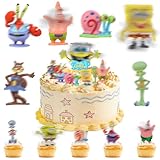 15 Stück Tortendeko Geburtstag, Mini Cake Figures Kuchen Dekorationen, Tortenfiguren, Cartoon Tortendeko Set Kinder Party Geburtstag Kuchen