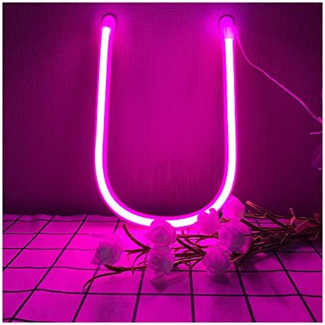 ENUOLI Letter Neon Signs Pink LED Neon Word Signs Battery/USB Powered Neon Letter A Alphabet Neon Sign Decrative Wall Lights Neon Words Night Light Light up Girls Room Wedding Birthday Party Home (A)
