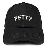 Trendy Apparel Shop Petty Embroidered Low Profile Deluxe Cotton Cap Dad Hat - Black,One Size