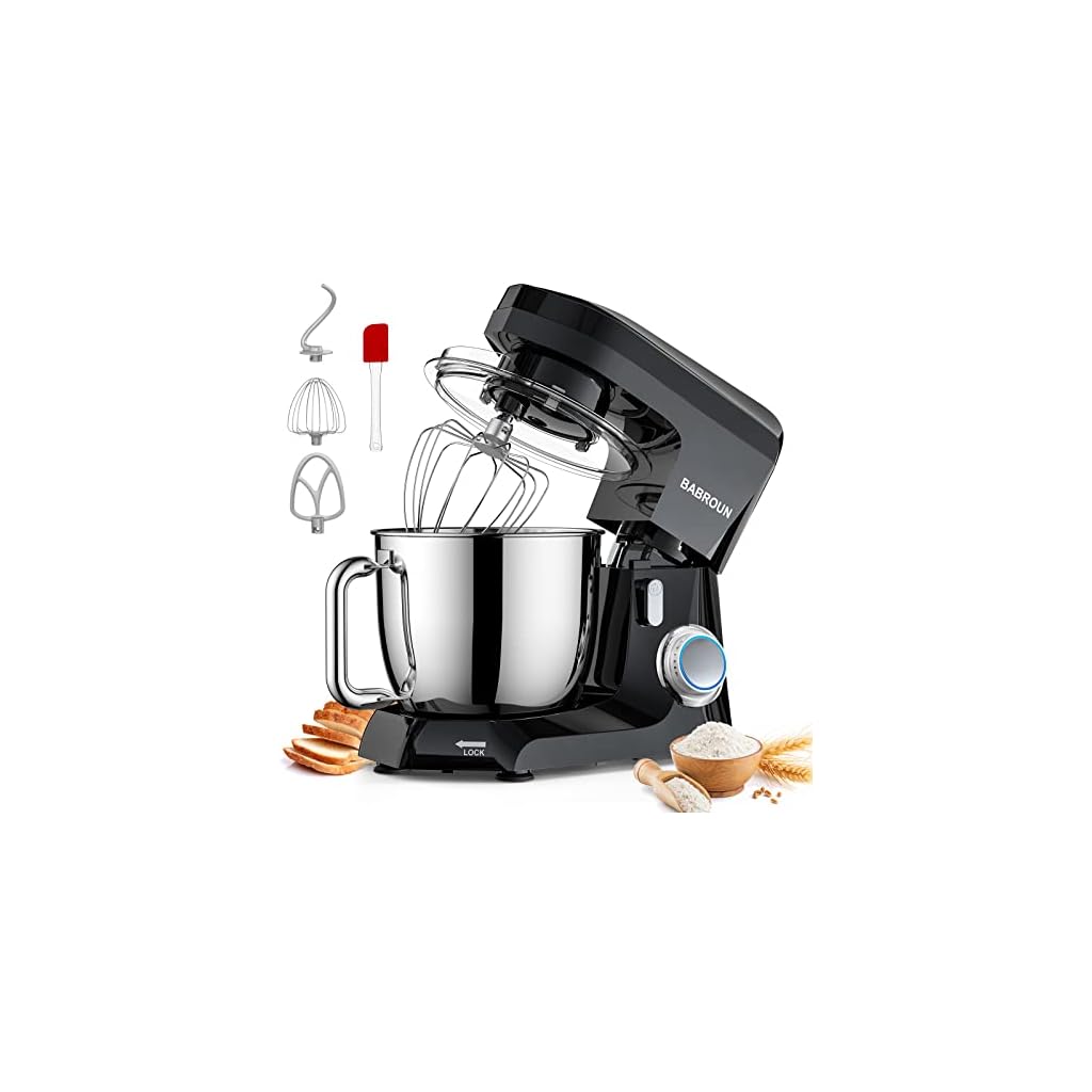Buy BABROUN Stand Mixer, 500W 10+P Speed Compact Kitchen Electric Mixer