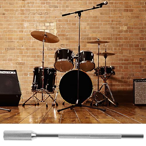 Soporte para cowbell Hemoton de doble varilla, montaje para batería con construcción metálica plateada y ajuste estable, compatible con bloques Jam miniatura 7