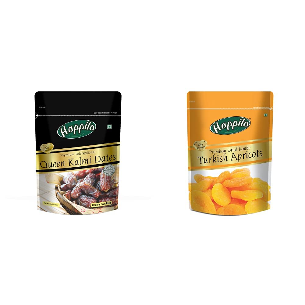 Happilo Premium International Queen Kalmi Dates, 200Gm + Premium Turkish Apricots, 200Gm - Fresh (B08GQ5BL28) Amazon Price History, Amazon Price Tracker