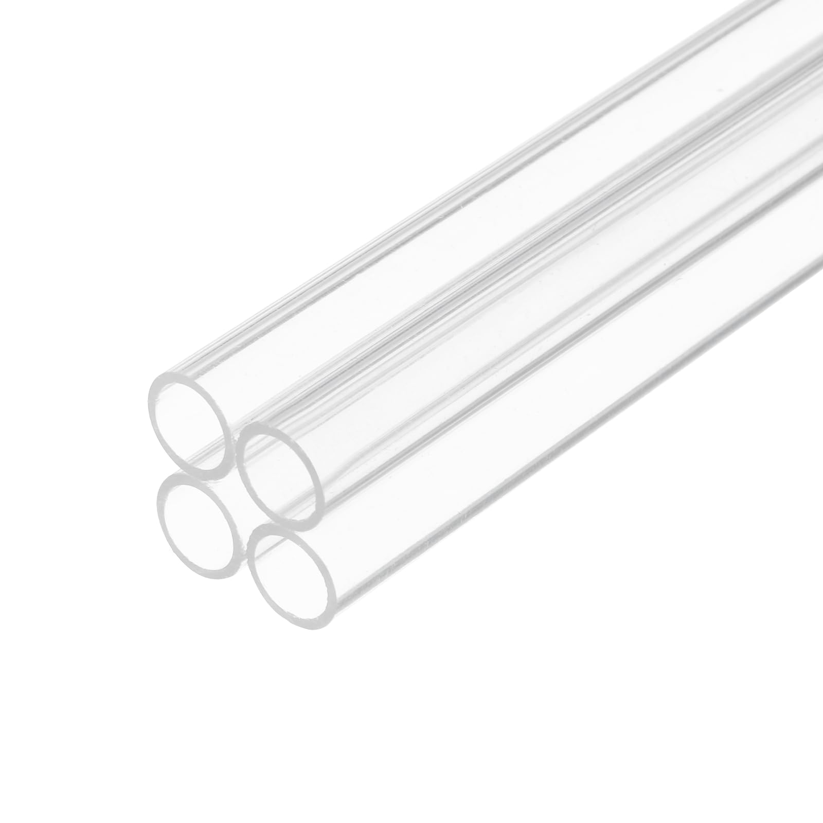 Tubo Rigido in Plastica Trasparente da 12" 8mm x 10mm (5/16" x 3/8") Tubo in Acrilico Tondo in Policarbonato, [Per Idraulica, Acquari, Fai da Te] - 4 Pezzi