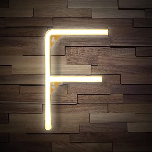 Letrero de letras de neón con luces LED iluminadas, luces de neón decorativas para pared, color blanco cálido, rosa, azul, letras del alfabeto, de