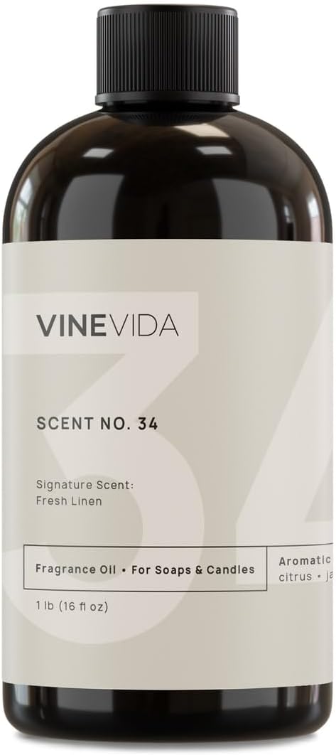 VINEVIDA [16oz] Fresh Linen Fragrance Oil for Candle Making Scents Soap Making, Soy Candles, Fabric Freshener Room Sprays, Laundry Dryer Balls, Home Diffusers, Bath Bombs (ARTS-FOBP-FRSH-LIN-16)