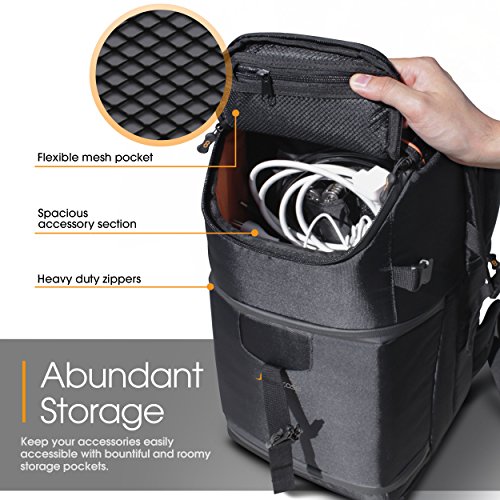 Dslr Camera Backpack, Roocase Dslr/Slr Camera Backpack With Waterproof Rain Cover #TOP2