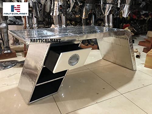 Nautical-Mart Aviator Wing Desk Aluminium Table Aviator Furniture (Left, 60 Inches) #TOP2