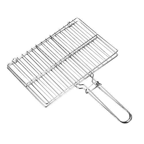 FONDOTIN Parrilla De Pescado Engrosada Antiadherente Para Barbacoa De Exterior Cesta Para Asar Pescado De Picnic