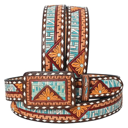 American Darling Medium Beautifully Hand tooled Leather Unisex Apparel Belt| Apparel Belt | Handcrafted