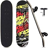 Pwigs Pretty&Popular Pro Complete Skateboards for Beginners Adults Youths Teens Kids Girls Boys 31"x