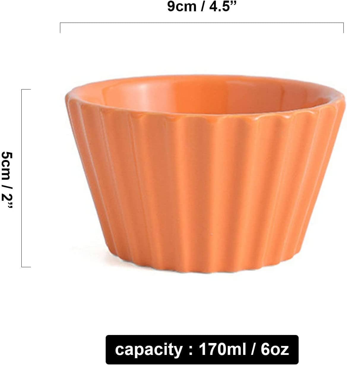 Bol à soupe, bol à riz, bol à déjeuner, ensemble de ramequins, 170 ml, ramequins à crème brûlée, plats à soufflé allant au four, ramequins à soufflé, ramequins for friteuse à air-rouge-lot de 8 ( Colo