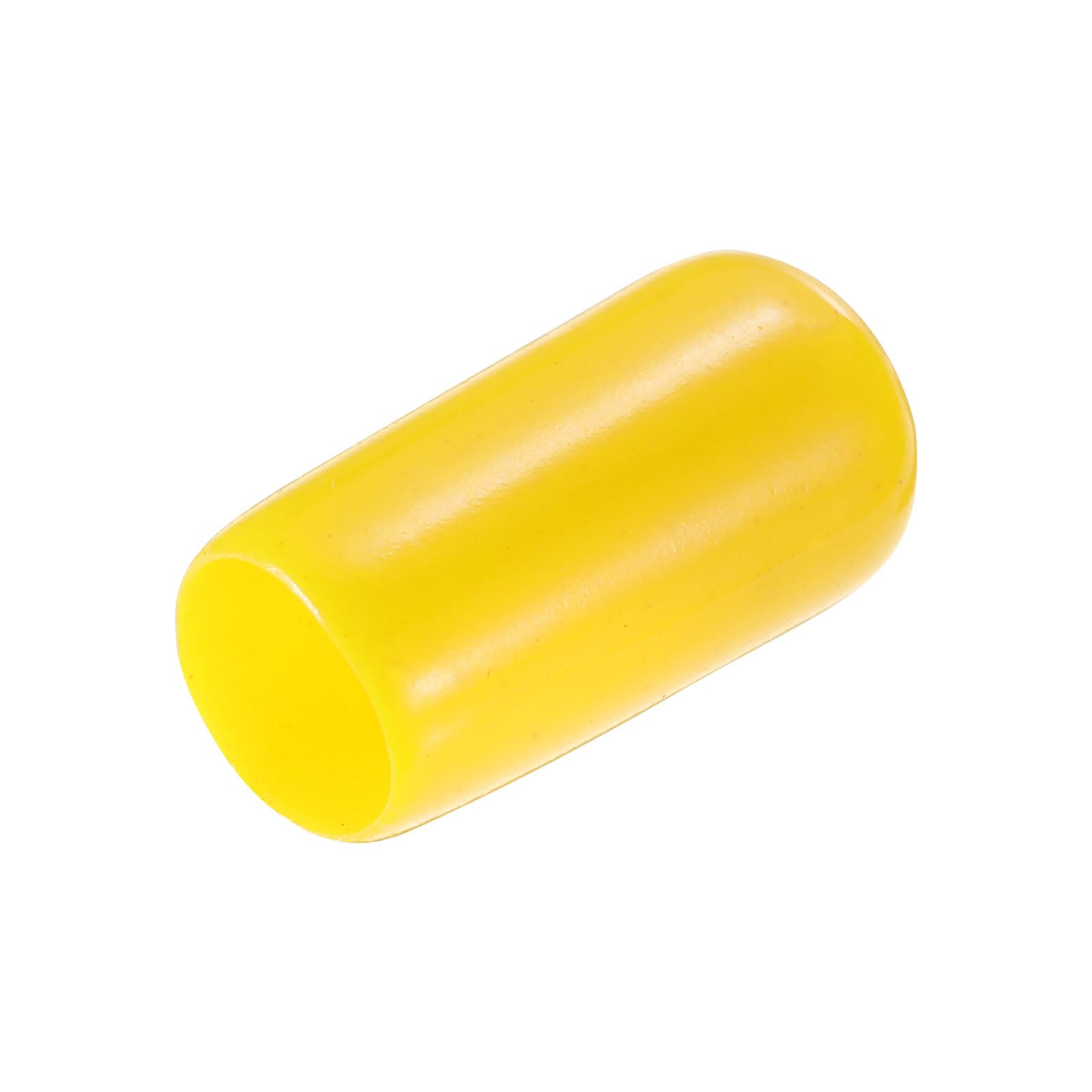 uxcell 20pcs Rubber End Caps 7mm ID Vinyl PVC Round Tube Bolt Cap Cover Screw Thread Protectors Yellow