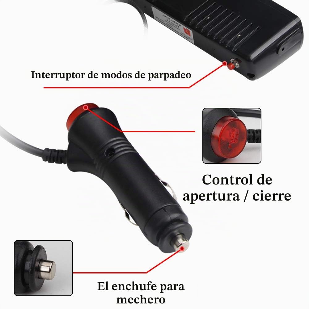12V Azul 16 LED Alto Brillo Aplicación de la Ley Baliza de Emergencia Advertencia de peligro Luz Estroboscópico Flash Para Techo interno / Tablero de instrumentos / parabrisas con ventosa