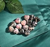 XIANNVXI 10 PC Kristalle Steine Herz Stein Rhodochrosit Schwarz Linie Rhodolith Liebe Heilung Kristall Edelsteine Set Poliert NatüRliche Glückssteine