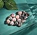XIANNVXI 10 PC Kristalle Steine Herz Stein Rhodochrosit Schwarz Linie Rhodolith Liebe Heilung Kristall Edelsteine Set Poliert NatüRliche Glückssteine