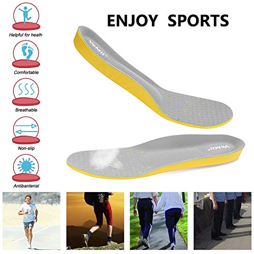 Shoe Insoles for Women Men and Kids, Memory Foam Insoles, Comfortable Sports Shoe Inserts for Shock Absorption and Relieve Foot Pain, Plantar Fasciitis Arch Support Insoles, M(Men 6-9/ Women 7-11) - Thumbnail 4