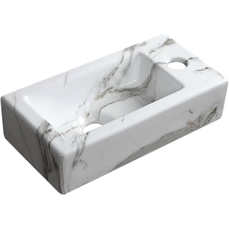 Wall Hung Basin Sink Small Bathroom Sink Rectangle Ceramic Wash Basin ...