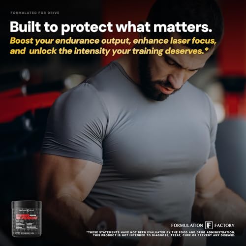 Image of Formulation Factory Heart of Steel Stim-Free Pre Workout - Nitric Oxide Boosting Formula for Gym Performance & Endurance - 10-Ingredient Matrix with L-Citrulline - 840g, 30 Servings