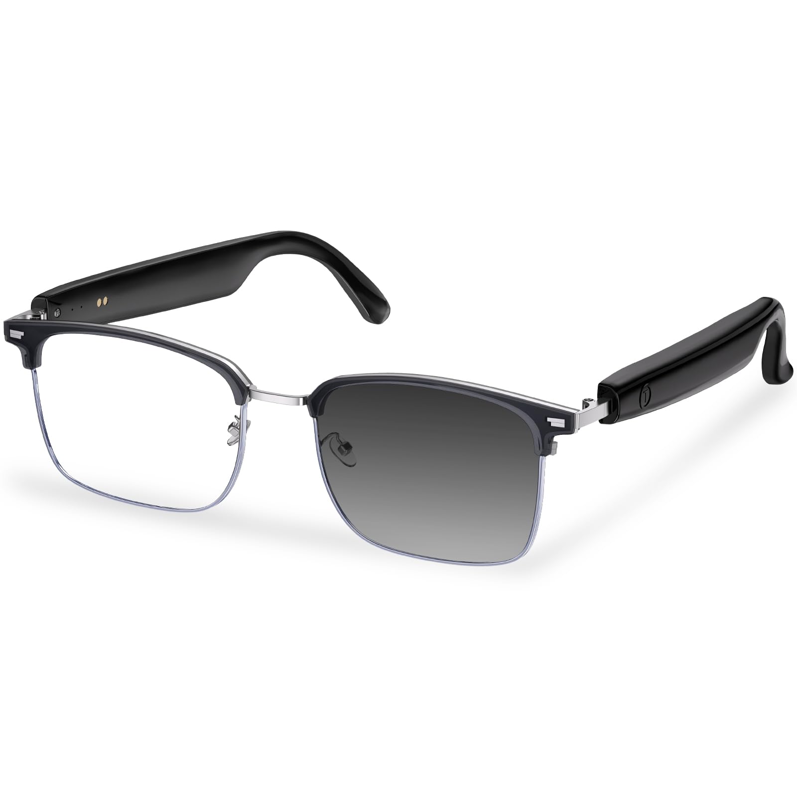 Smart Glasses Blue Light Blocking Bluetooth Glasses with Open Ear Speaker Photochromic Sunglasses Lens Voice Assistant Compatible for