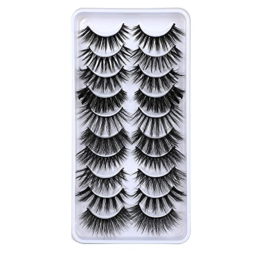 10 Variety Styles False Eyelashes Natural Fluffy False Lashes 3D Volume Lashes Pack