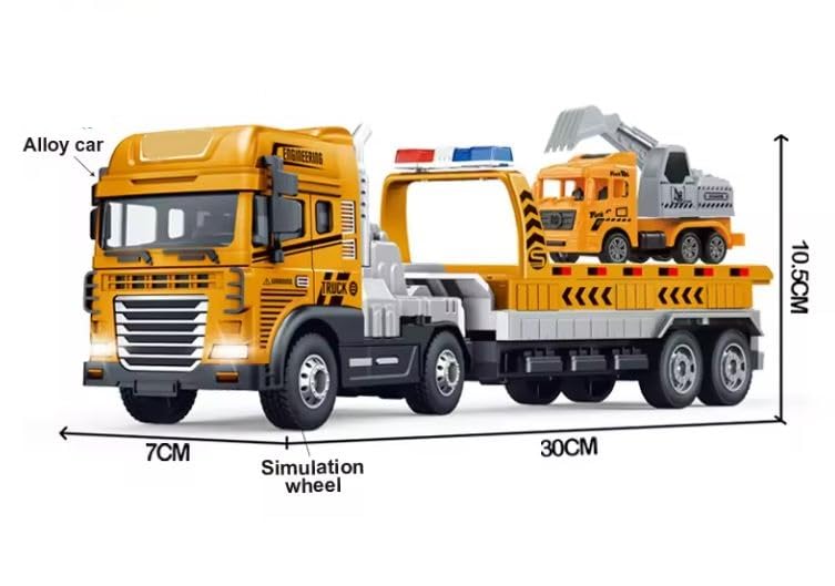 Image of Die cast Alloy Engineering Excavator Truck with Friction Powered Transport Construction Truck Toys for Kids Boys Girls (Multicolor)