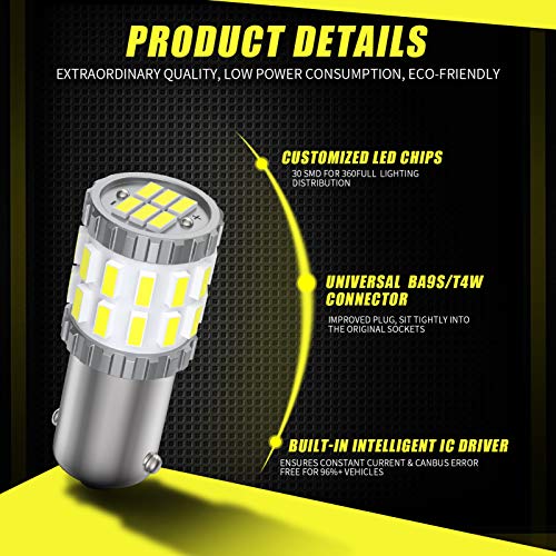 Lámpara LED BA9S Blanco Xenón 6000K Pack x2 para Auto miniatura 3
