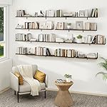 24 Inches Rustic Brown Floating Shelves,8 Inches Deep Wall Bookshelf Mounted Display&Storage Wood Wall Shelves for Kitchen Bathroom Laundry Living Room,Set of 3 - Image 2