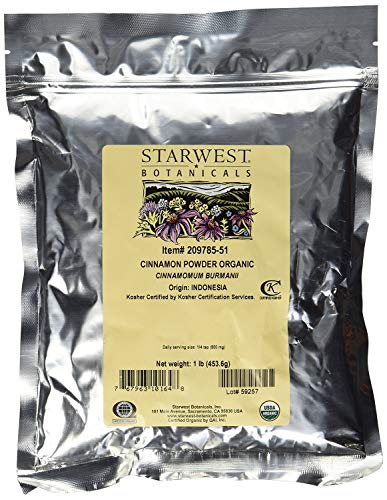 Starwest Botanicals Organic Cinnamon Powder - 2 lbs (1 Pound 2 Pack) - Freshly Ground Korintje Cinnamon