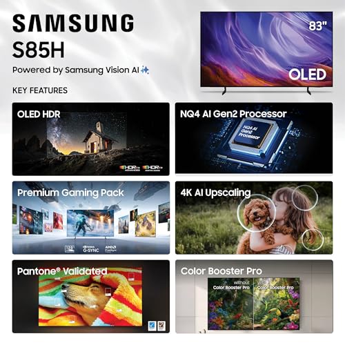 Image of Samsung 83-Inch Class OLED S85H Series Samsung Vision AI Smart TV (2026 Model, 85S85H) OLED HDR, NQ4 AI Gen2 Processor, 4K AI Upscaling, AI Sound Controller, Color Booster Pro, Alexa Built-in