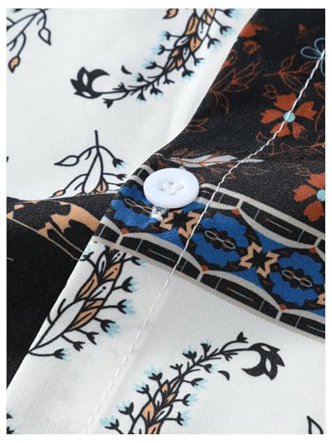 Men's 2 Piece Outfit Paisley Button Down Shirts and Drawstring Waist Pants Tracksuits4