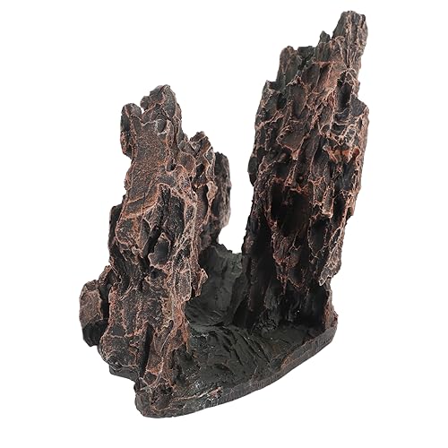 ノーブランド品 水槽の岩の装飾 水族館の人工山洞窟 水族館用の水生植物 立つ 大きなカメの水槽水族館 水槽の岩場 プラットホーム フィーダ 人工の水族館 キット 水槽の飾り 小さな水槽 空気 樹脂