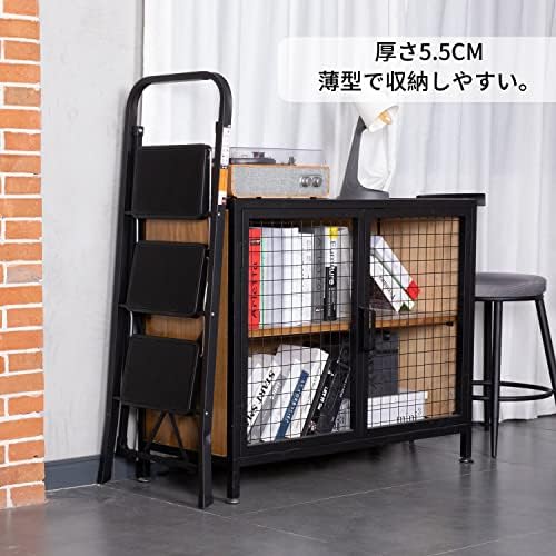 SPIEEK 脚立 鉄素材 持ち運び便利 持ち手付き 軽量 折りたたみ脚立 踏み台 滑り止め付き ステップ台 の商品画像 1