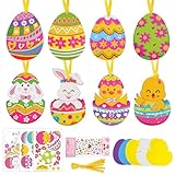 Edonkvi Activite Paques Enfants,8 Pièces Abondant Décoration de Pâques,EVA Activités Paques Enfants,œufs de Pâques Poussin Paques et des Lapins,Bricolage Paques Enfant Famille