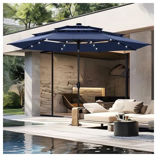 PHI VILLA 10ft Patio Umbrella with Light