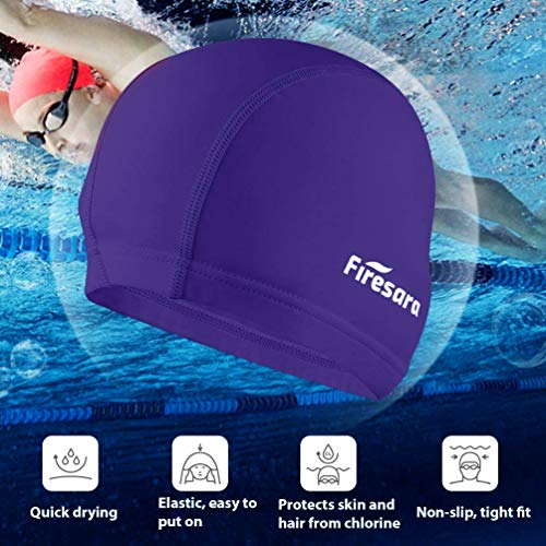 Firesara FLKCAP-05 Fabric Swim Cap, High Elasticity Swimming Cap Keeps Hair Clean Breathable Fit Both Long Hair Short Hair thumb #1