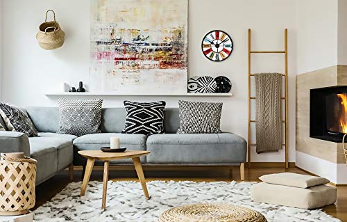 Image of IIK COLLECTION Plastic Designer Analogue Sweep Silent (No Tic-Tic Sound) Quartz Movement Round Wall Clock for Home, Wall Clock for Living Room, Bedroom, (12 X 12-inch, 30 cm x 30 cm x 6 cm)