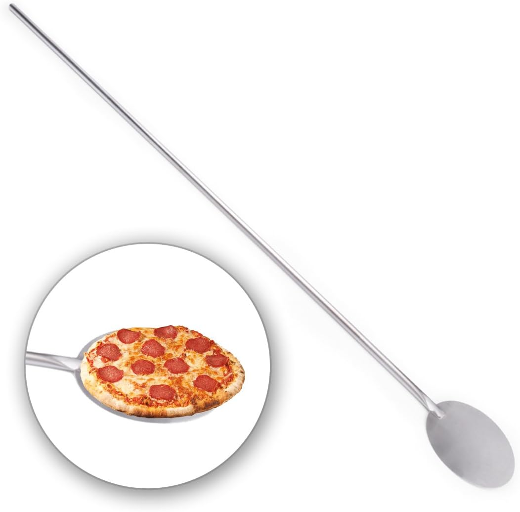 Pizza Server 170 cm Made of Stainless Steel With Round Blade Diameter 20 cm PROFI Pizza Peel Pizza Spatula Grey