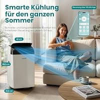 SereneLife Mobiles Klimagerät 12000 BTU mit WiFi und Heizung, tragbares Klimagerät mit Luftentfeuchter, Ventilator, Fenster-Set, Nachtmodus, Pinguin-Klimaanlage, Zuhause – Ansicht 2