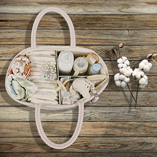 Organizador de fraldas de bebé para meninas e meninos, cesta de armazenamento portátil para trocador, carro, viagens, chá de bebé, presentes essenciais para recém-nascidos