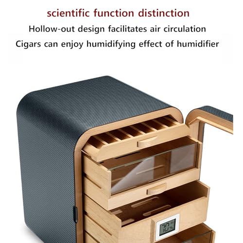Zigarren Humidors Elektronischer Humidor Schrank mit Luftbefeuchter und Thermometer - 1° Präzise Temperaturregelung, Hält 110 Zigarren, 360° Luftzirkulation für Zuhause und Bar