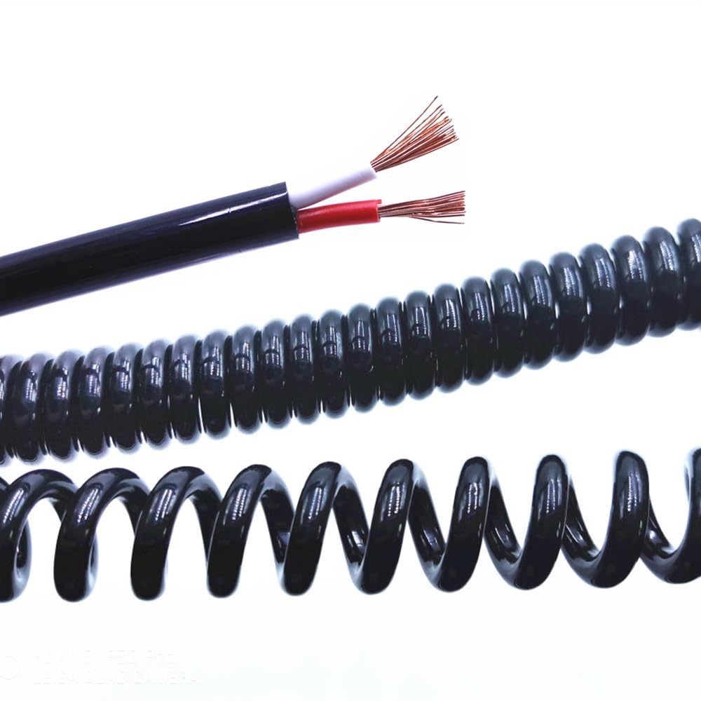 3-adriges Spiralverlängerungskabel 14–24 AWG, 2,5 m/5,0 m/50 cm