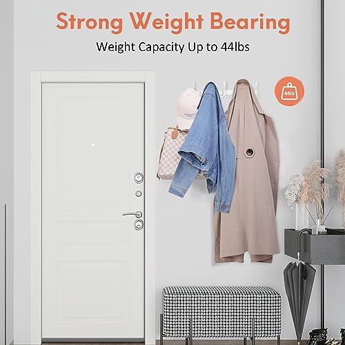 Optish Coat Rack Wall Mount, 2 Pack Coat Hooks Wall Mounted with 5 Tri Hooks, 16 Inch Metal Coat Hanger Wall Hooks for Entryway and Bedroom by Optish - Image 3