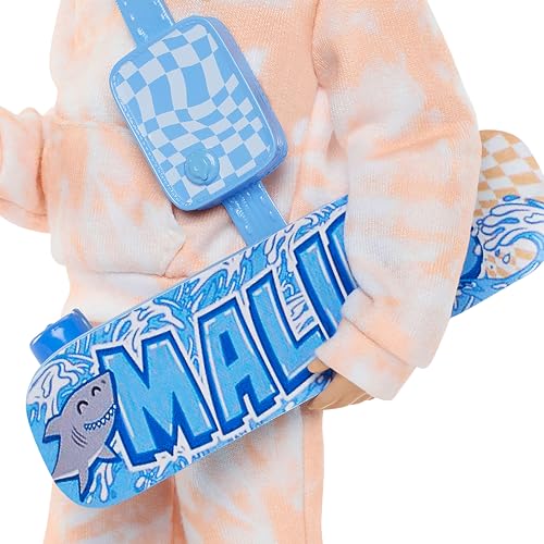 Image of Barbie Dream Besties Ken Doll, Articulated Doll with Removable Outfit and Blonde Hair, 9 Elements Summer and Skateboard Theme, JDD75