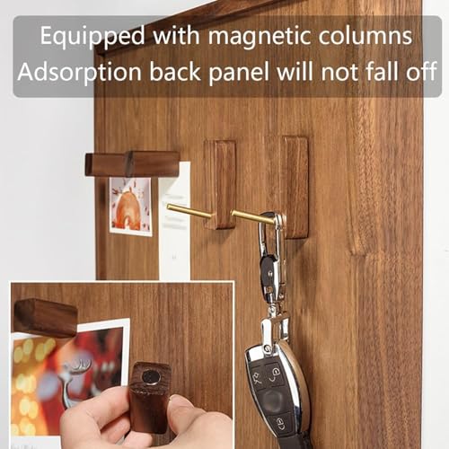 Wooden Electric Meter Box Cover with Shelf & Hooks, Decorative Breaker Panel Cabinet, Creative Wall-Mounted Fuse Box Cover - Brown (15.7" x 23.6")