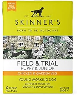 Skinner's Field & Trial Puppy & Junior - Chicken & Garden Veg, Wet Dog Food, Grain Free, 390g (Pack of 18)