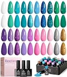 Beetles Purple Gel Nail Polish Set, 20 Colors Blue...
