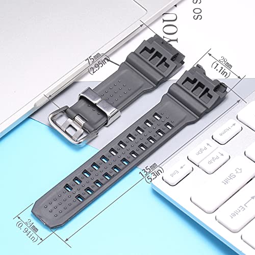 Image of Resin Replacement Watch Band Compatible with Casio GWG1000 GWG-1000GB Men's Sport Waterproof Watch Strap